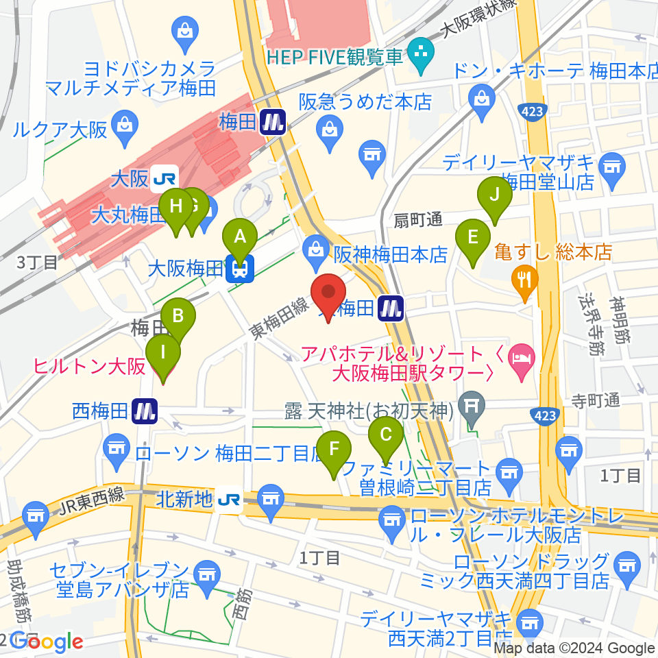 T・ジョイ梅田周辺のホテル一覧地図