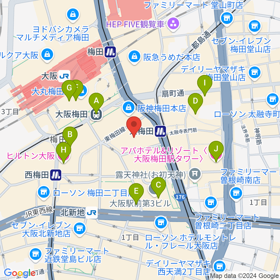 T・ジョイ梅田周辺のホテル一覧地図