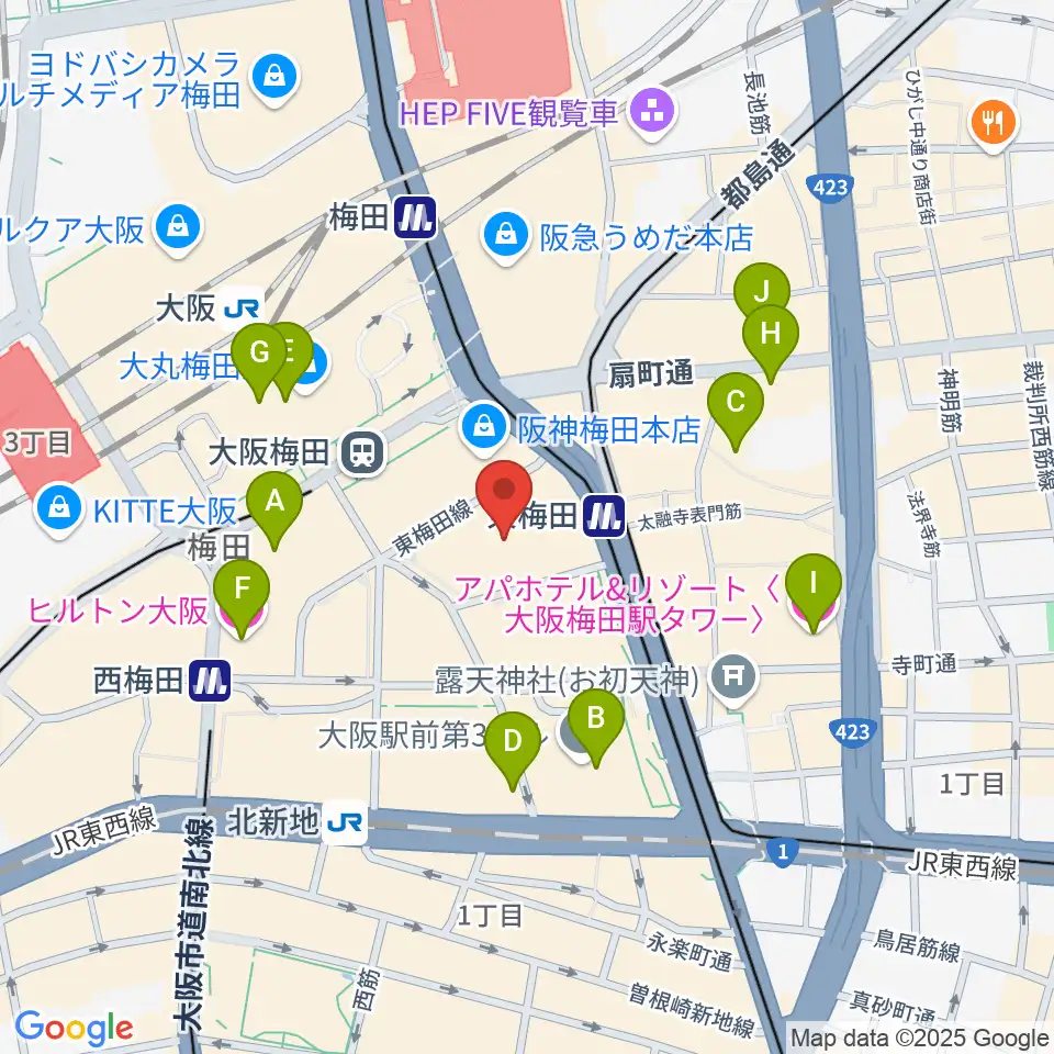 T・ジョイ梅田周辺のホテル一覧地図