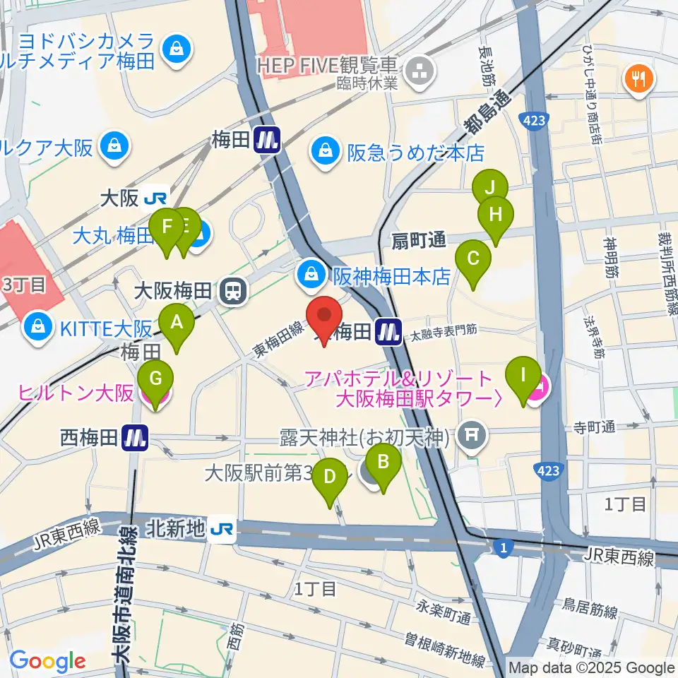 T・ジョイ梅田周辺のホテル一覧地図