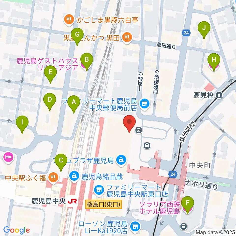 鹿児島ミッテ10周辺のホテル一覧地図