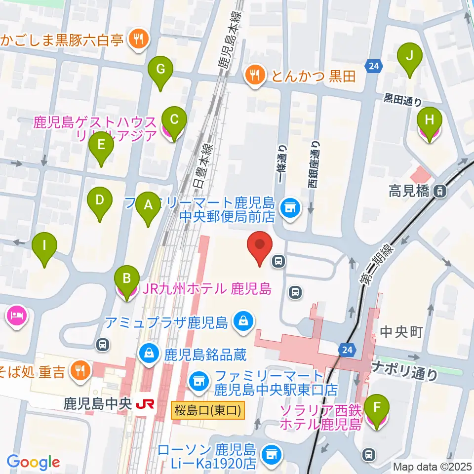 鹿児島ミッテ10周辺のホテル一覧地図