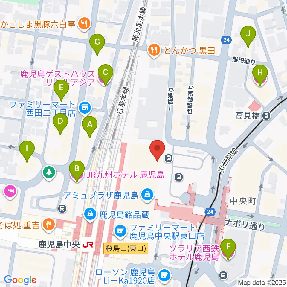 鹿児島ミッテ10周辺のホテル一覧地図