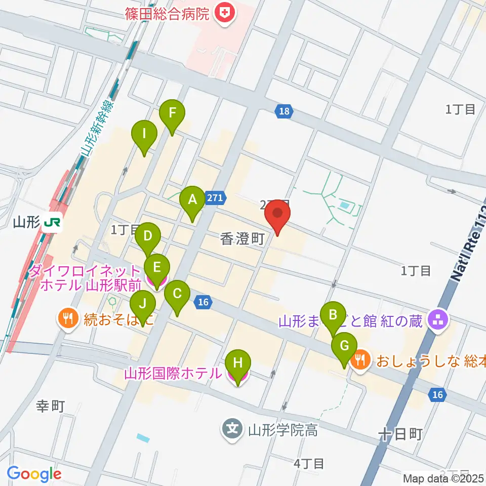 フォーラム山形周辺のホテル一覧地図