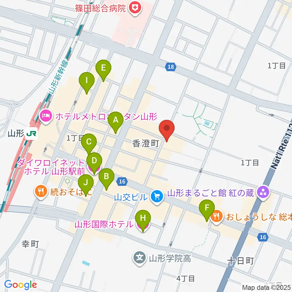 フォーラム山形周辺のホテル一覧地図