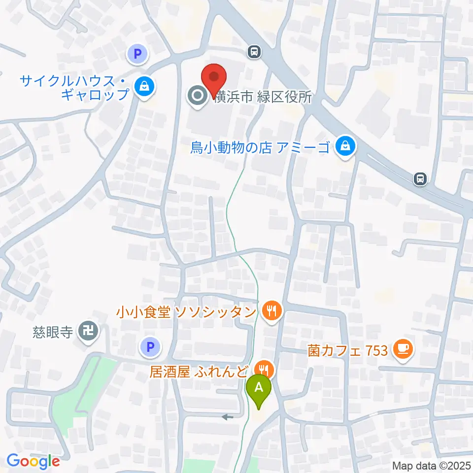 横浜市緑公会堂周辺のホテル一覧地図