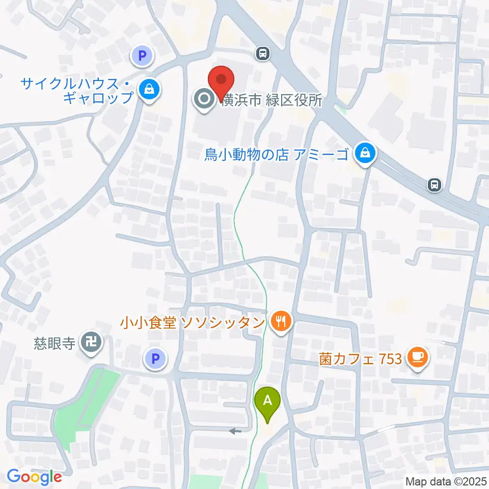 横浜市緑公会堂周辺のホテル一覧地図