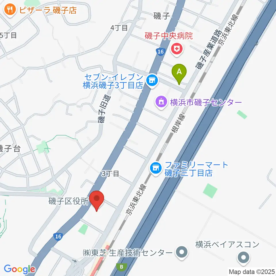 磯子公会堂周辺のホテル一覧地図