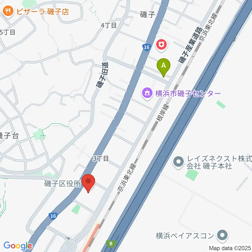 磯子公会堂周辺のホテル一覧地図