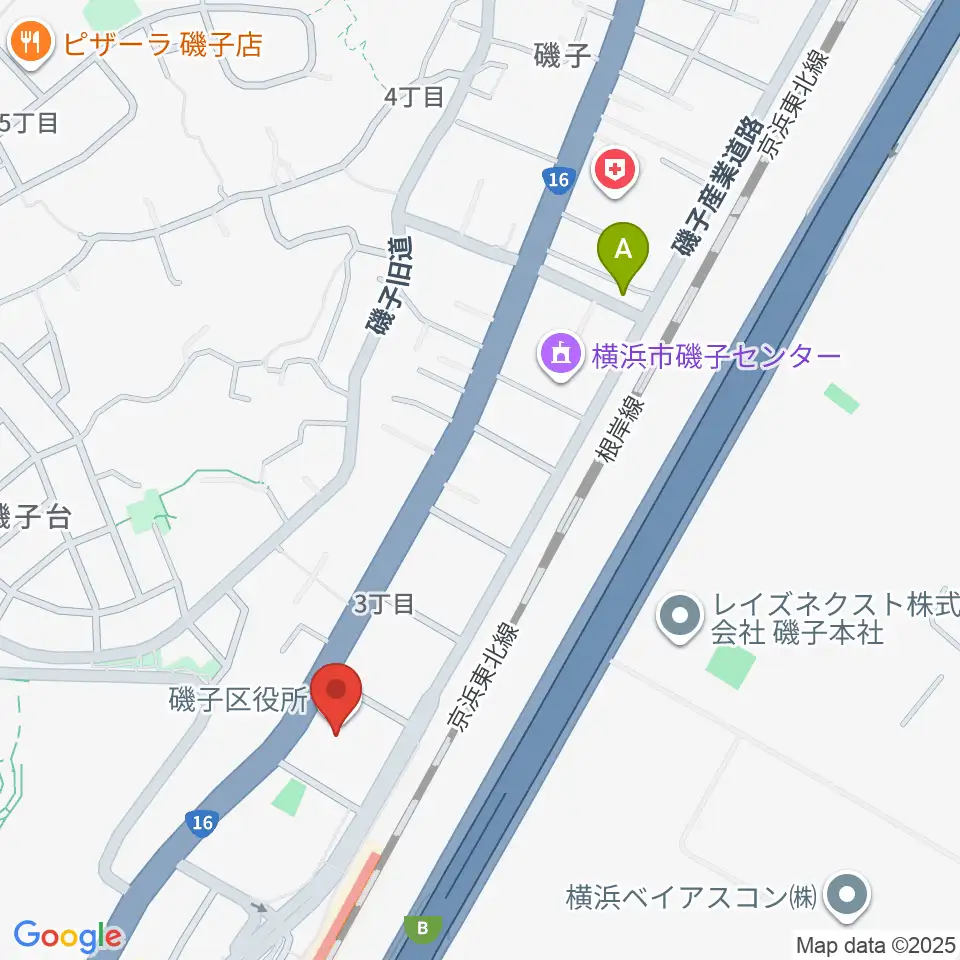磯子公会堂周辺のホテル一覧地図