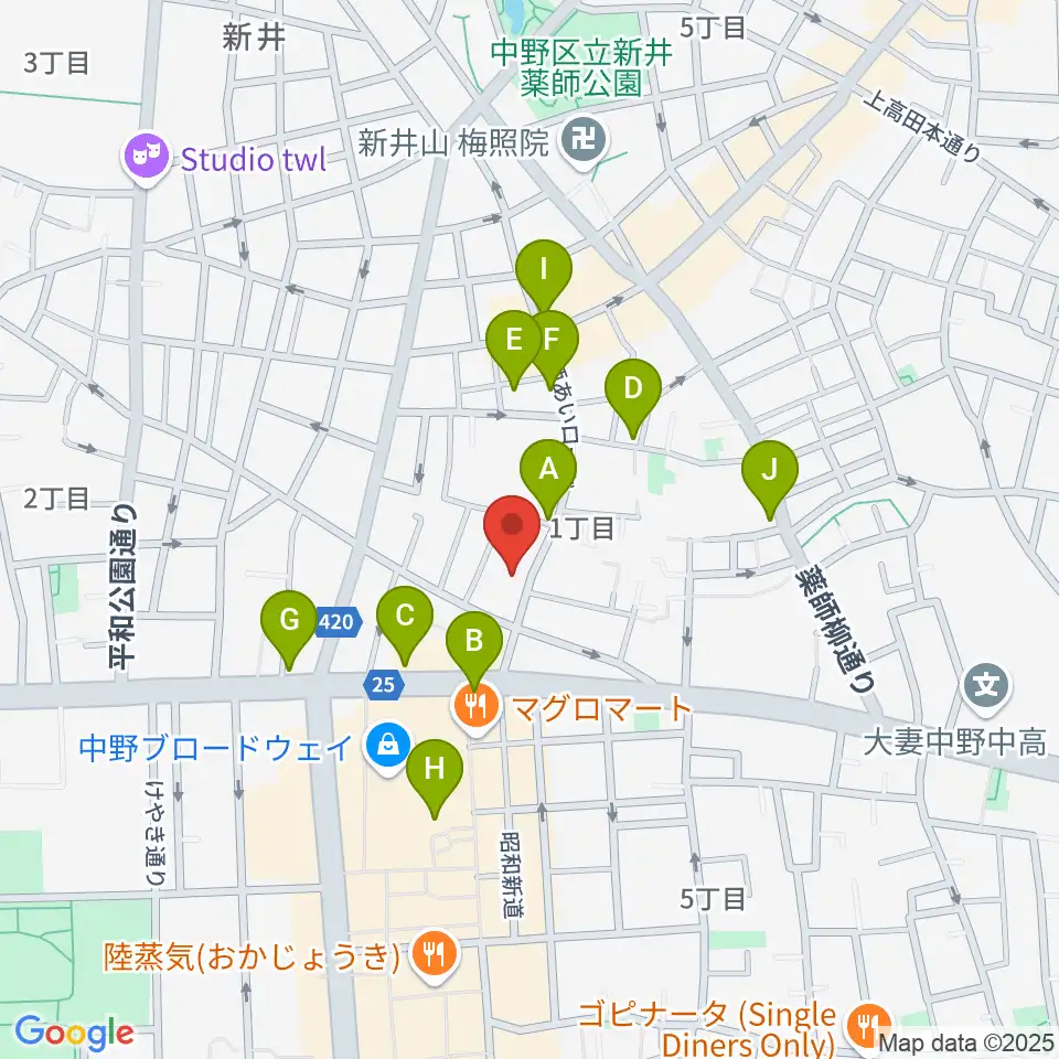 ナカノピグノウズ周辺のホテル一覧地図