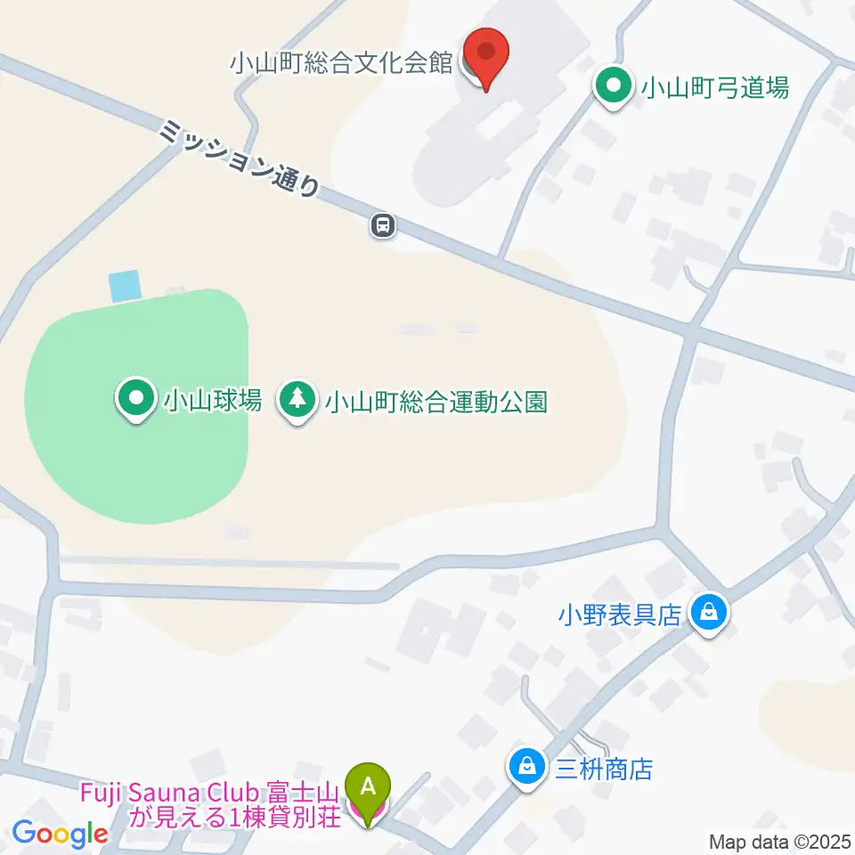 小山町総合文化会館周辺のホテル一覧地図