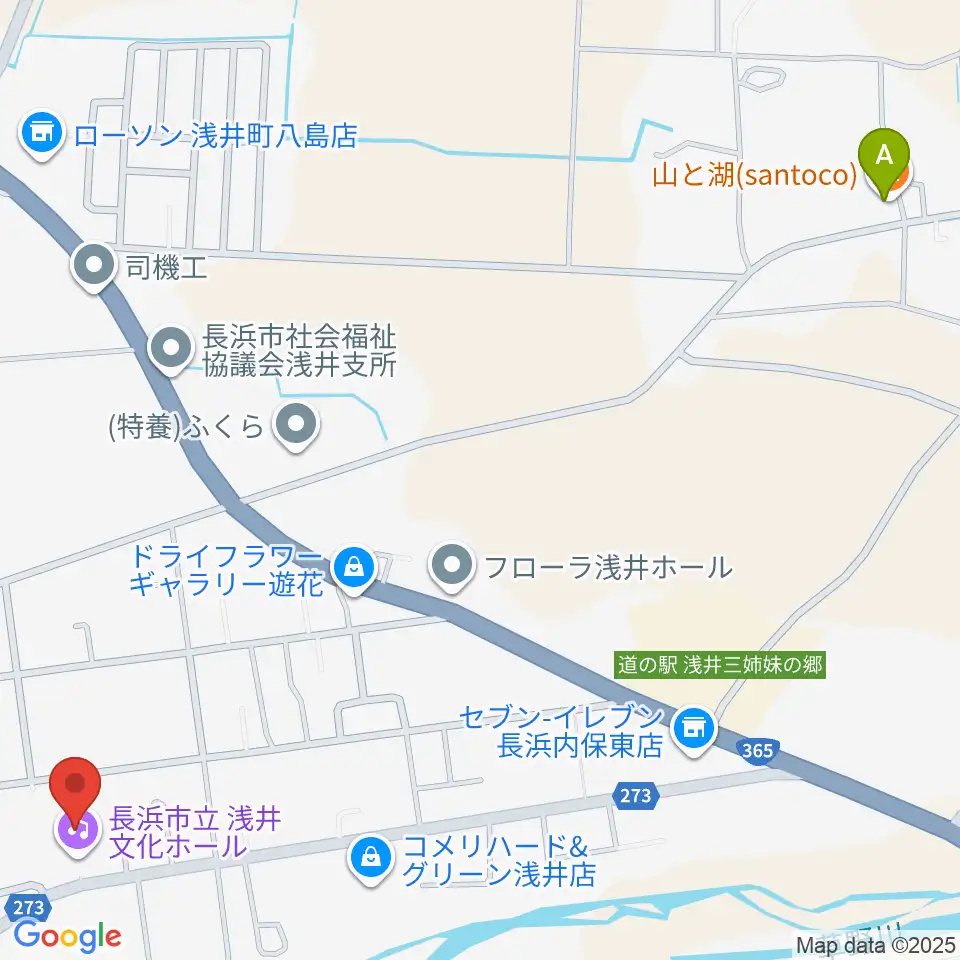 浅井文化ホール周辺のホテル一覧地図