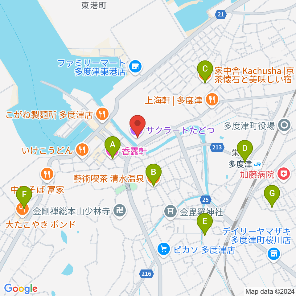 サクラートたどつ 多度津町民会館周辺のホテル一覧地図