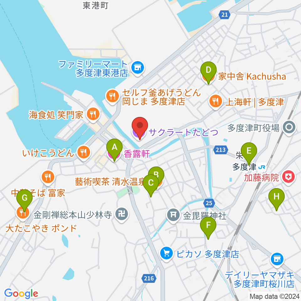 サクラートたどつ 多度津町民会館周辺のホテル一覧地図