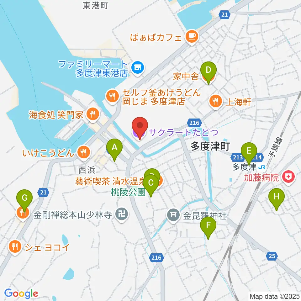 サクラートたどつ 多度津町民会館周辺のホテル一覧地図