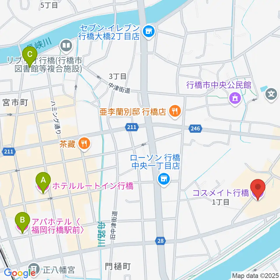 コスメイト行橋周辺のホテル一覧地図