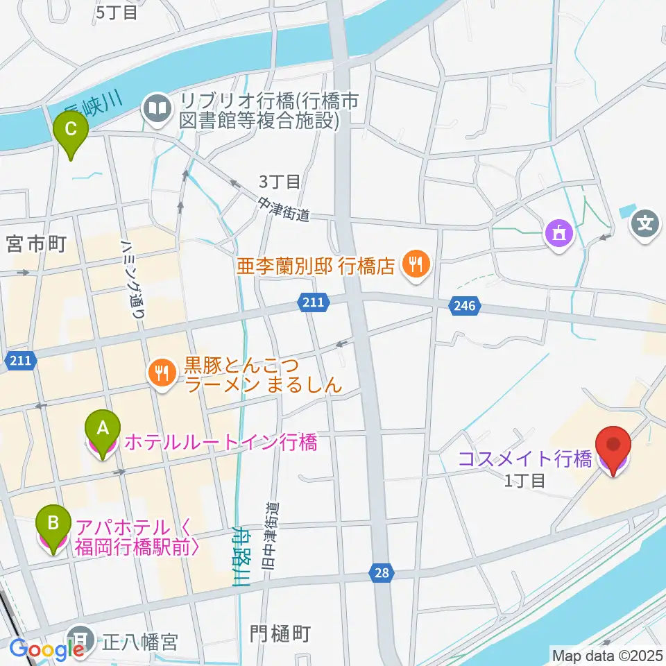 コスメイト行橋周辺のホテル一覧地図