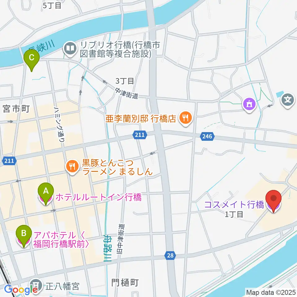 コスメイト行橋周辺のホテル一覧地図