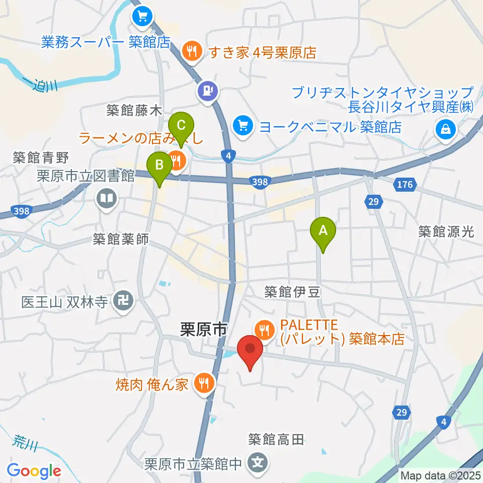 栗原文化会館（アポロプラザ）周辺のホテル一覧地図