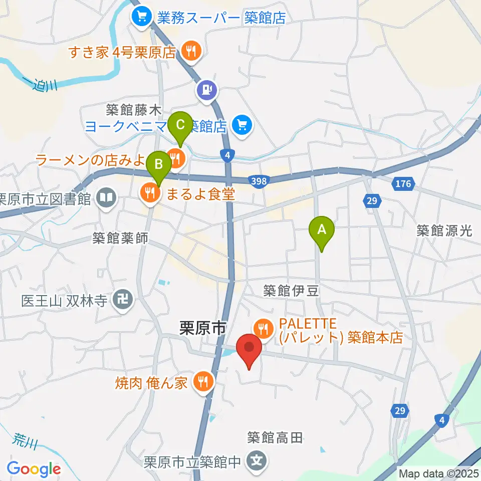 栗原文化会館（アポロプラザ）周辺のホテル一覧地図
