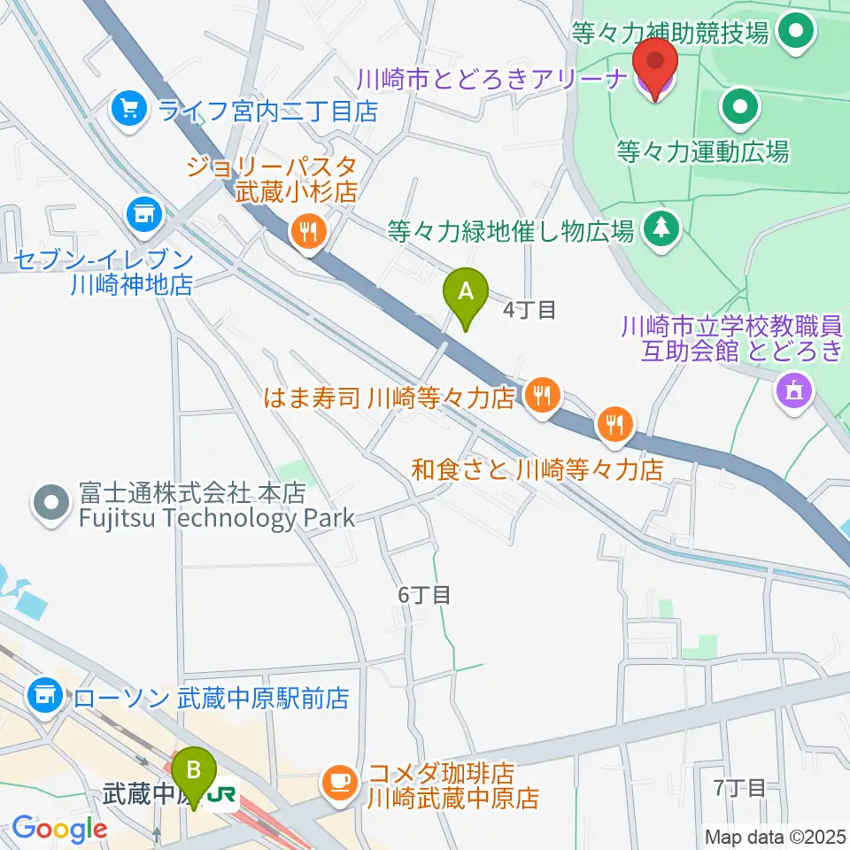 東急ドレッセとどろきアリーナ周辺のホテル一覧地図