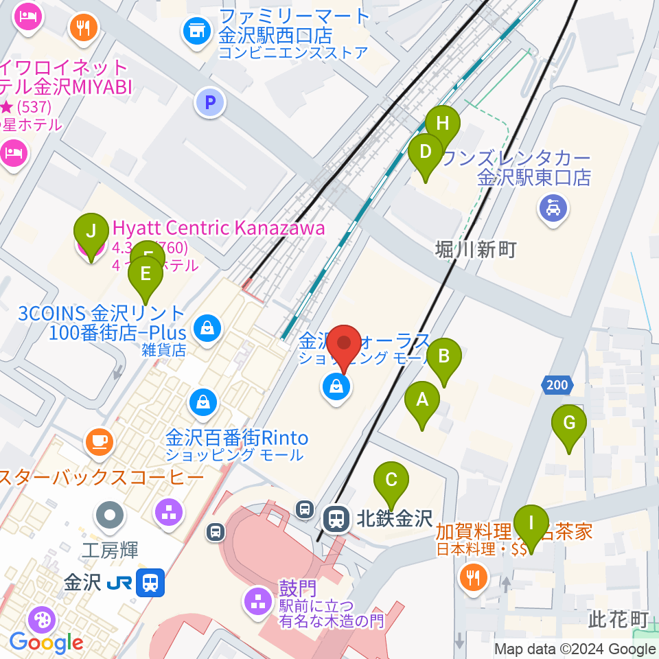 イオンシネマ金沢フォーラス周辺のホテル一覧地図