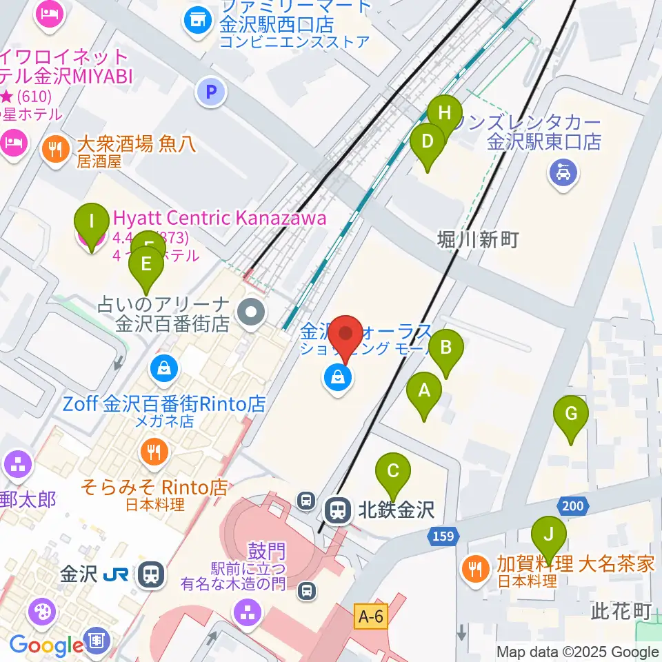 イオンシネマ金沢フォーラス周辺のホテル一覧地図
