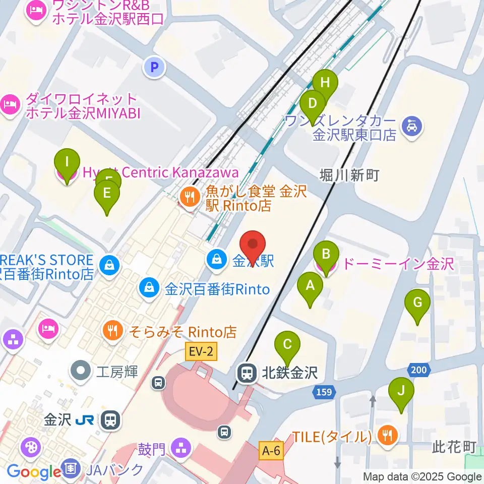イオンシネマ金沢フォーラス周辺のホテル一覧地図
