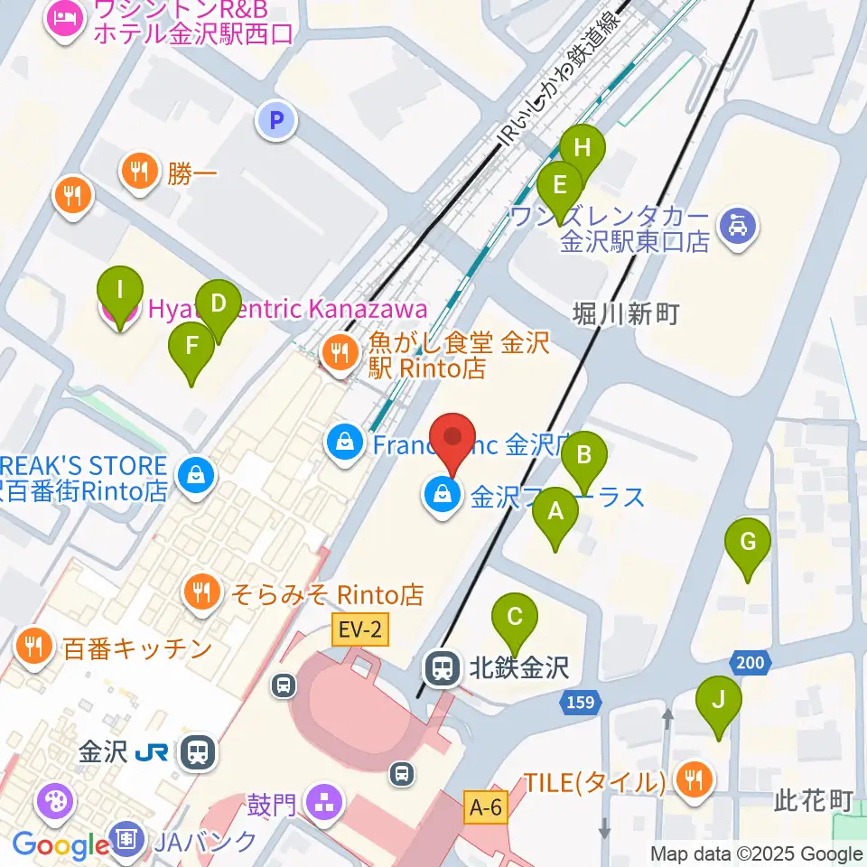 イオンシネマ金沢フォーラス周辺のホテル一覧地図