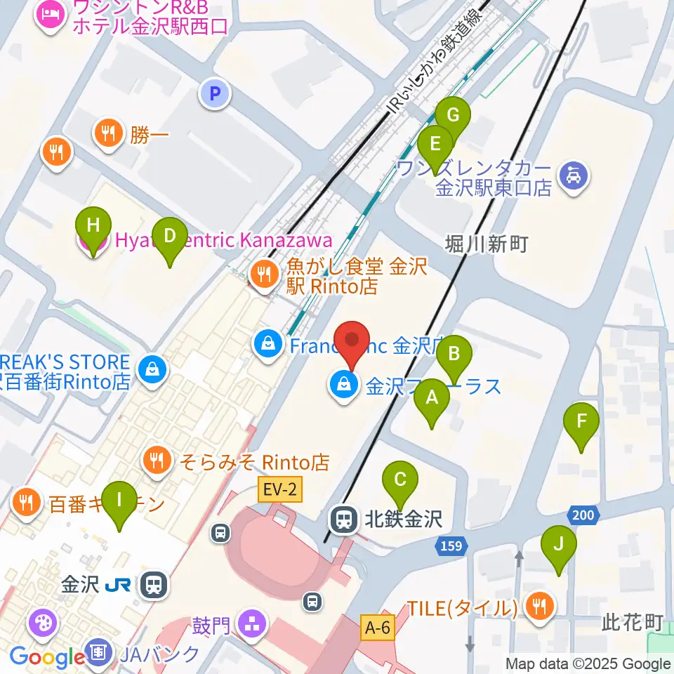 イオンシネマ金沢フォーラス周辺のホテル一覧地図