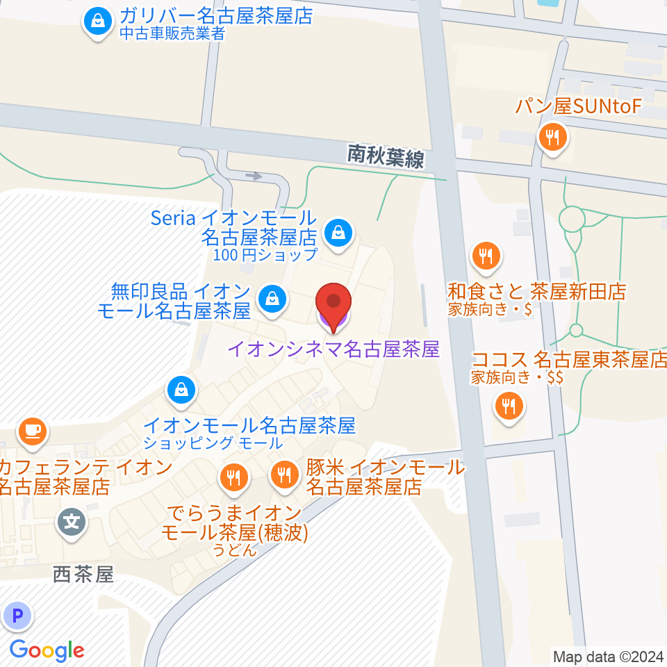 イオンシネマ名古屋茶屋周辺のホテル一覧地図