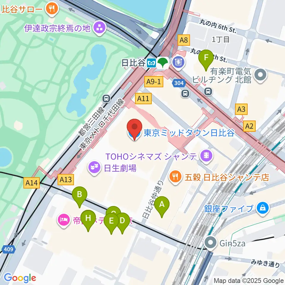 TOHOシネマズ日比谷周辺のホテル一覧地図
