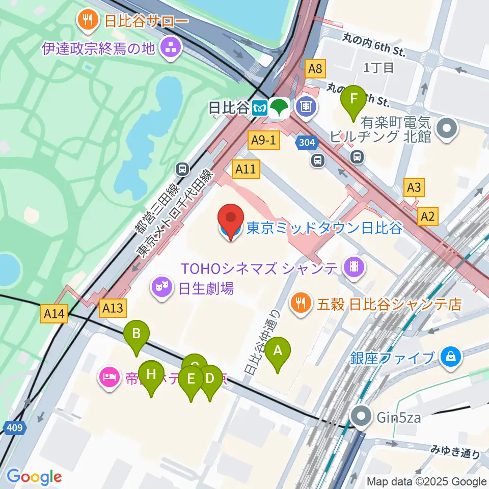 TOHOシネマズ日比谷周辺のホテル一覧地図