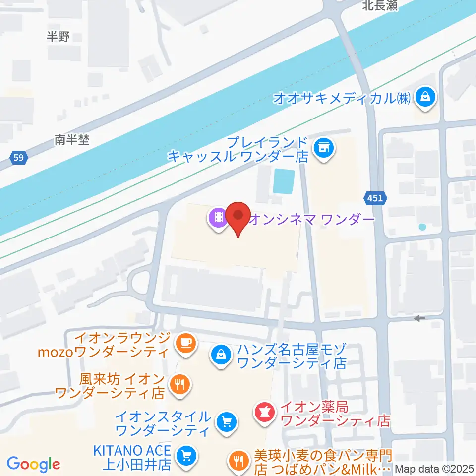イオンシネマワンダー周辺のホテル一覧地図