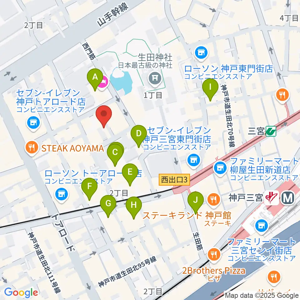 神戸かくれんぼ周辺のホテル一覧地図