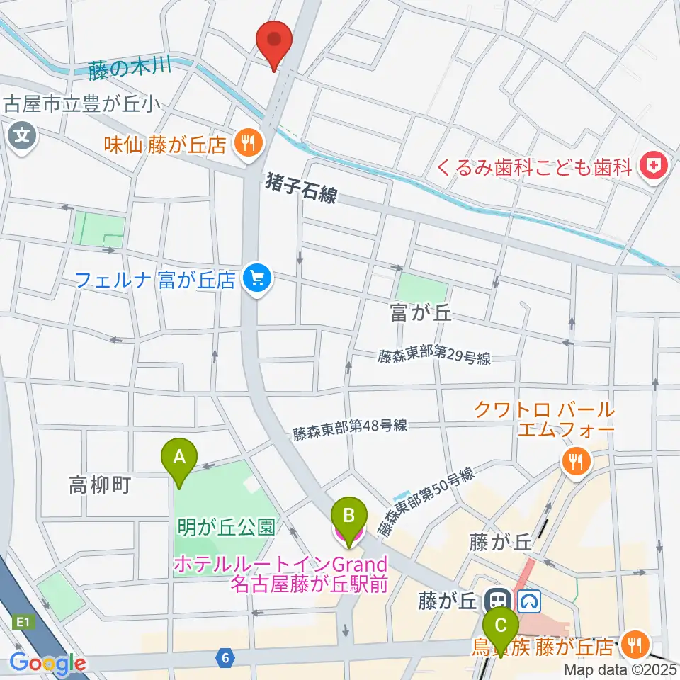 藤が丘ムーンストーン周辺のホテル一覧地図