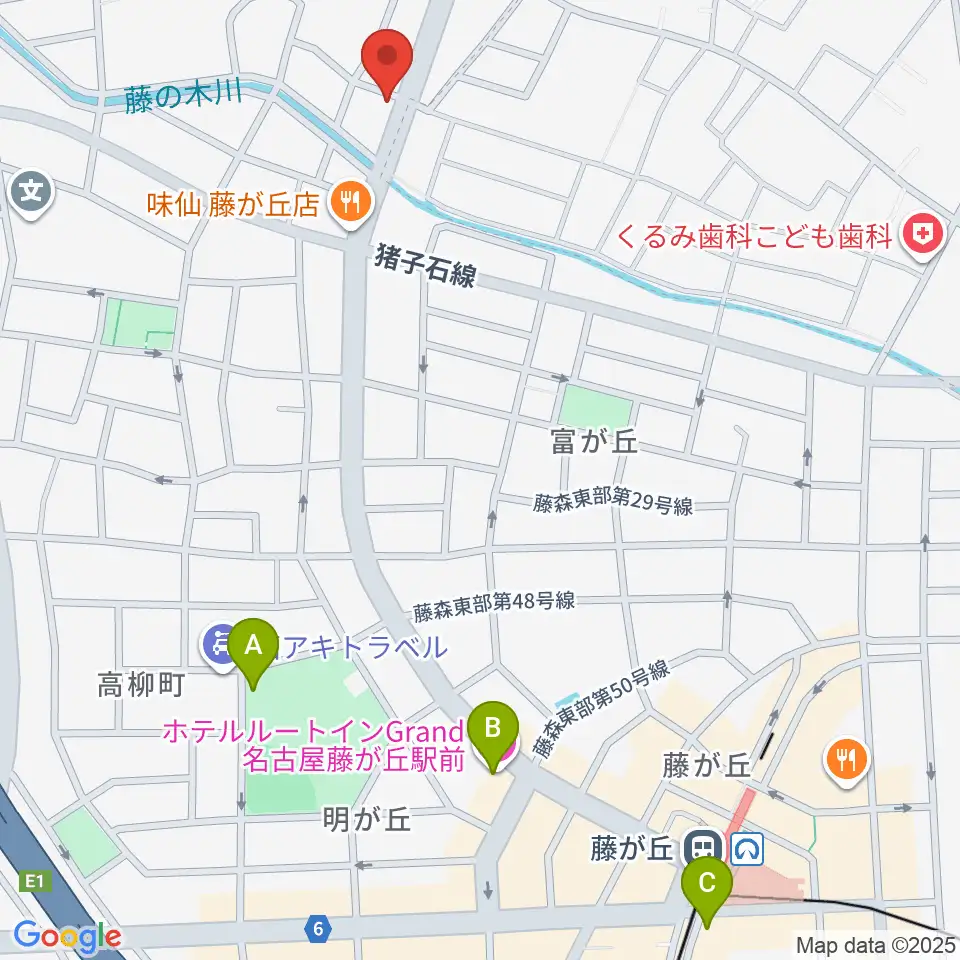 藤が丘ムーンストーン周辺のホテル一覧地図