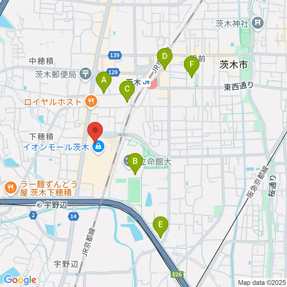 イオンシネマ茨木周辺のホテル一覧地図