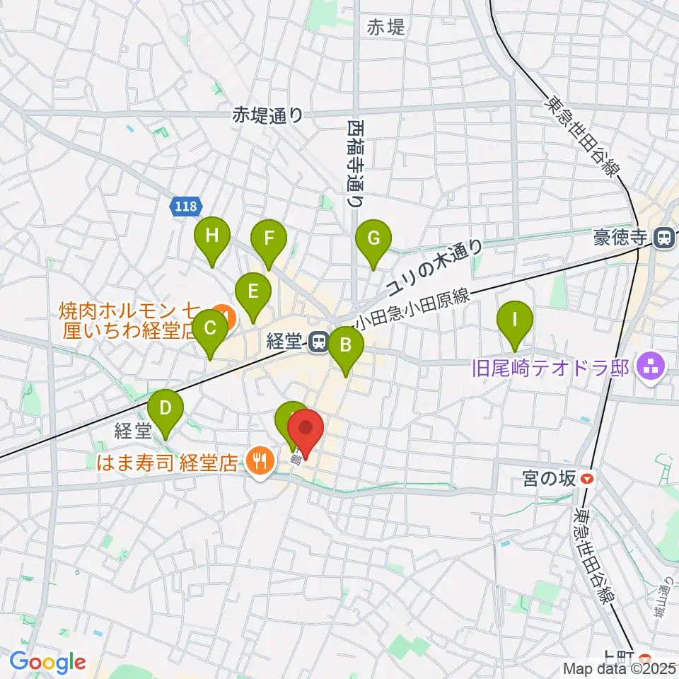 経堂LOVE, PEACE & SOUL周辺のホテル一覧地図