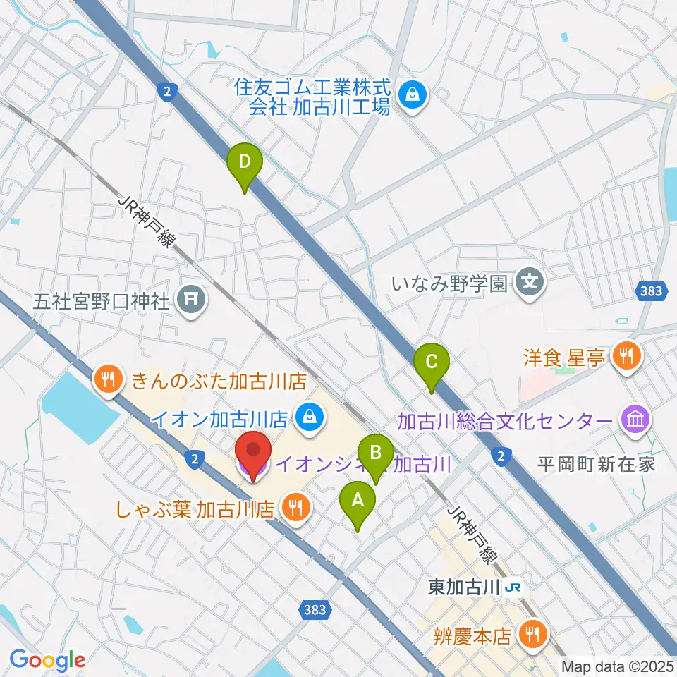 イオンシネマ加古川周辺のホテル一覧地図