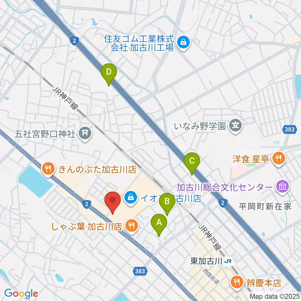 イオンシネマ加古川周辺のホテル一覧地図