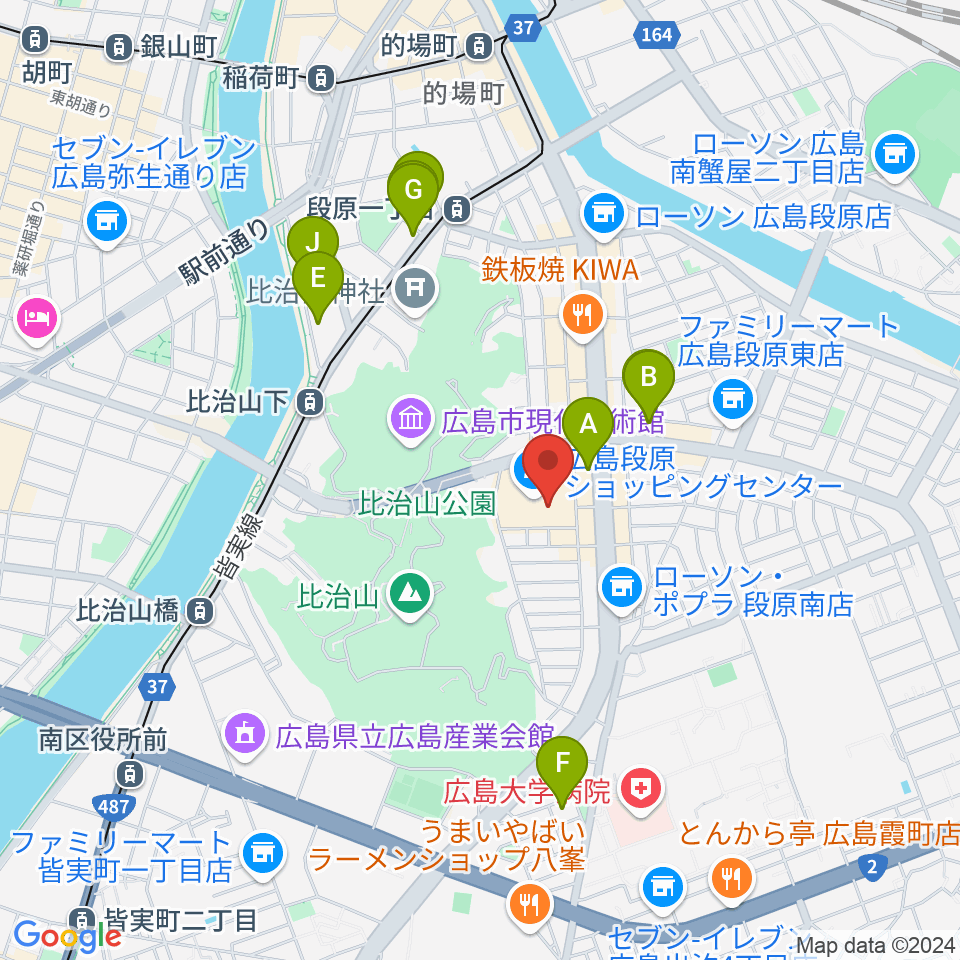 イオンシネマ広島周辺のホテル一覧地図