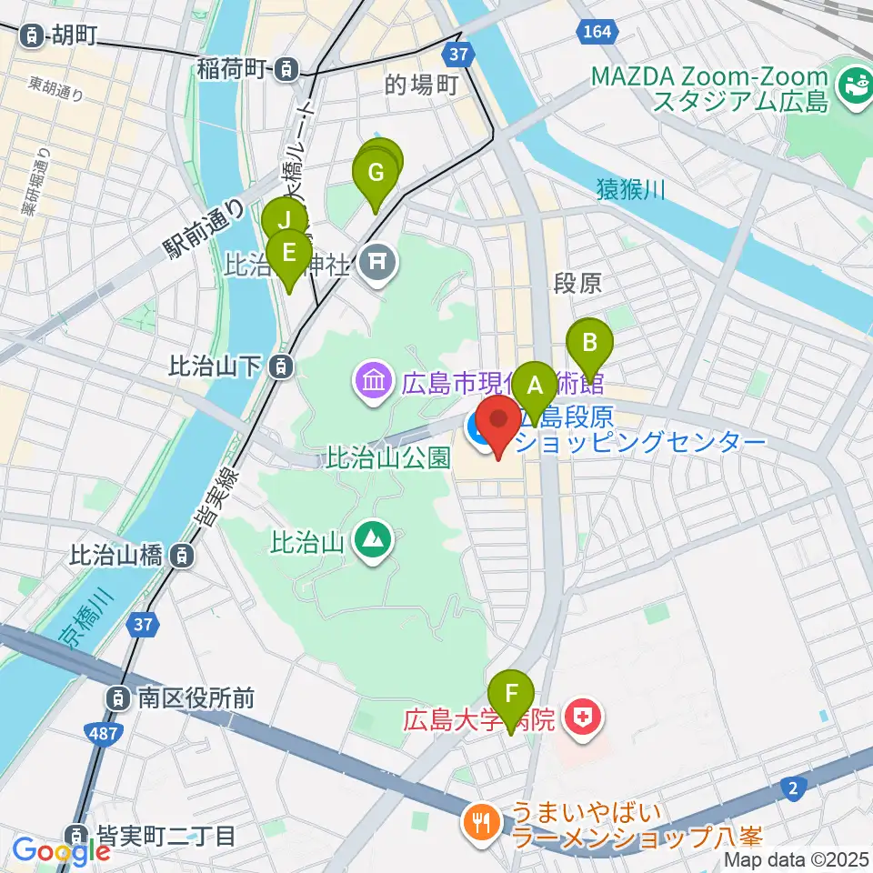 イオンシネマ広島周辺のホテル一覧地図