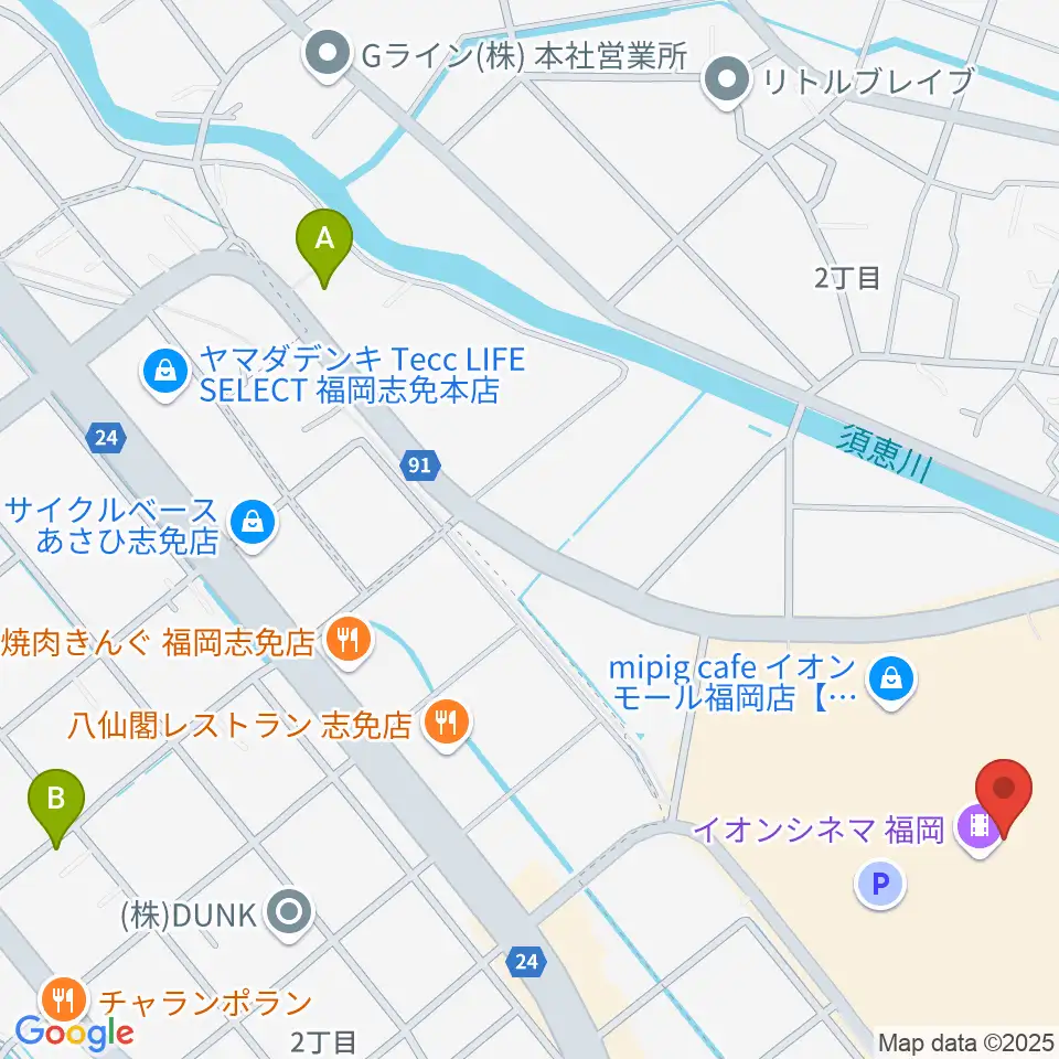 イオンシネマ福岡周辺のホテル一覧地図