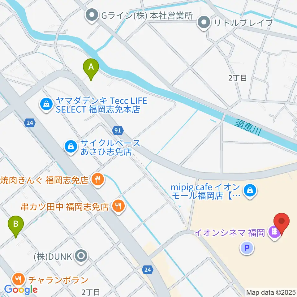 イオンシネマ福岡周辺のホテル一覧地図