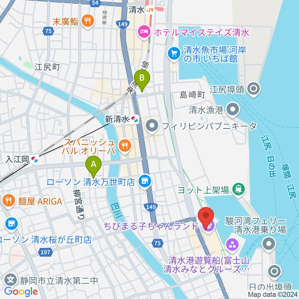 MOVIX清水周辺のホテル一覧地図