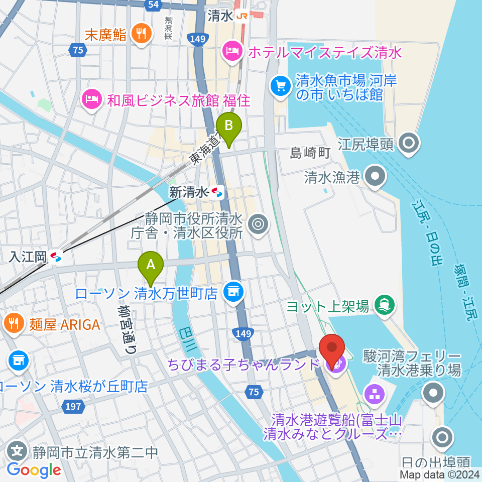 MOVIX清水周辺のホテル一覧地図