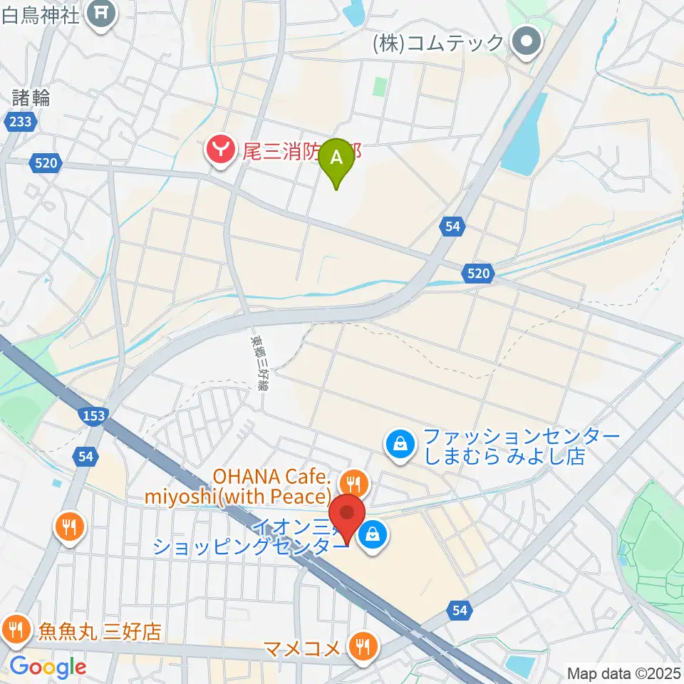 MOVIX三好周辺のホテル一覧地図