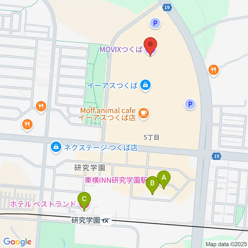MOVIXつくば周辺のホテル一覧地図